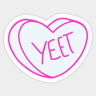 Yeet Pink Heart Sticker